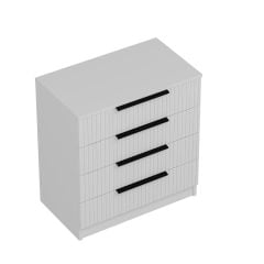Kale Dresser 4 Drawers Striped Membrane White