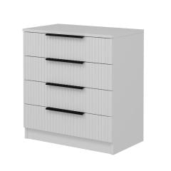 Kale Dresser 4 Drawers Striped Membrane White