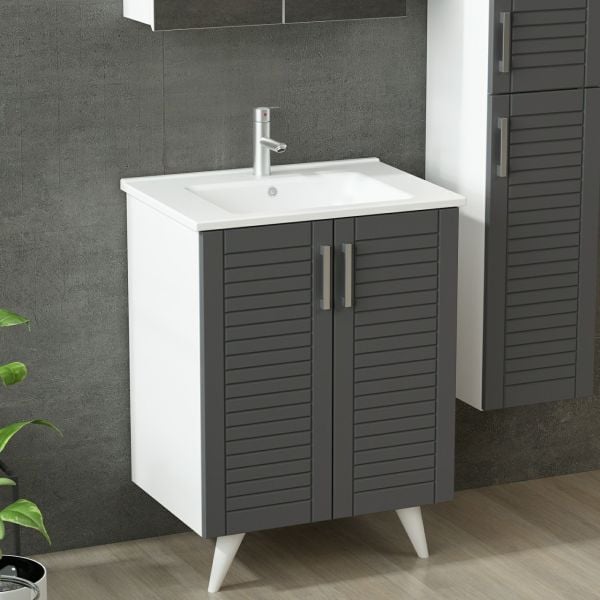 Minar Bathroom Cabinet 65Cm Ay2K+2K2A+Etj+Length White