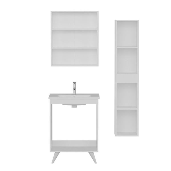 Minar Bathroom Cabinet 65Cm Ay2K+2K2A+Etj+Length White
