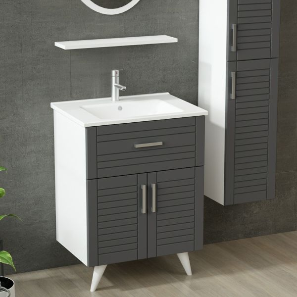 Minar Bathroom Cabinet 65Cm Ay2K1Ç+1Ea1R+Etj+Length White