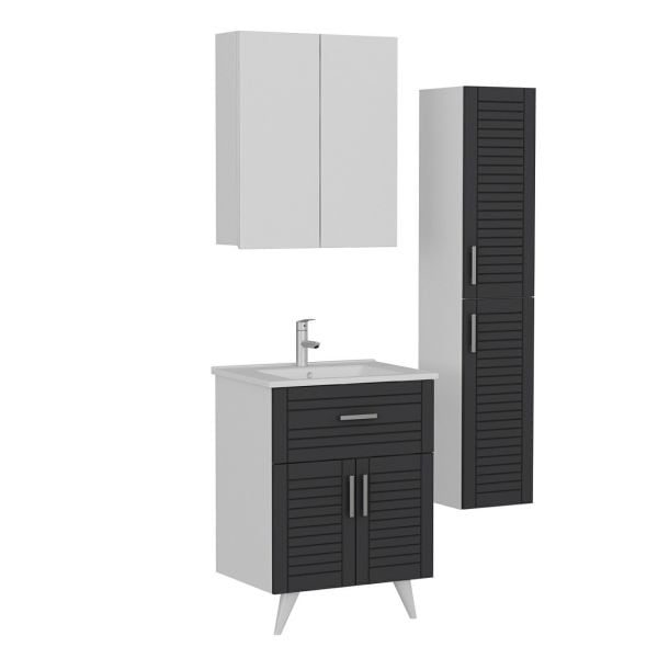 Minar Bathroom Cabinet 65Cm Ay2K1Ç+2K2A+Etj+Length White