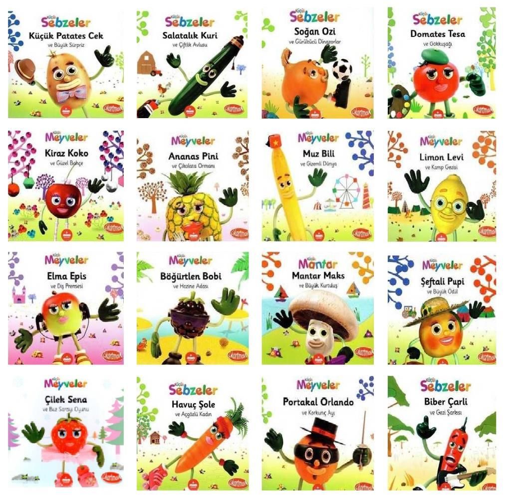İlk Okuma Küçük Meyveler Küçük Sebzeler Seti 16 Kitap
