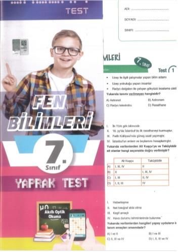 Molekül 7. Sınıf Fen Bilimleri Yaprak Test