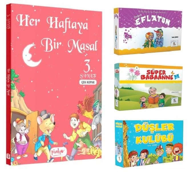 5 Renk 3. Sınıf Eflatun + Süper Babaanne + Düşler Kulübü +  Her Haftaya Bir Masal (31 Kitap)
