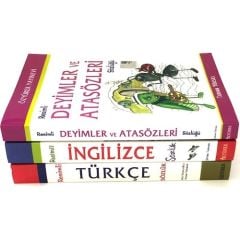 Resimli Sözlük Seti 3 lü ( Türkçe , İngilizce , Deyimler ve Atasözleri Sözlüğü)