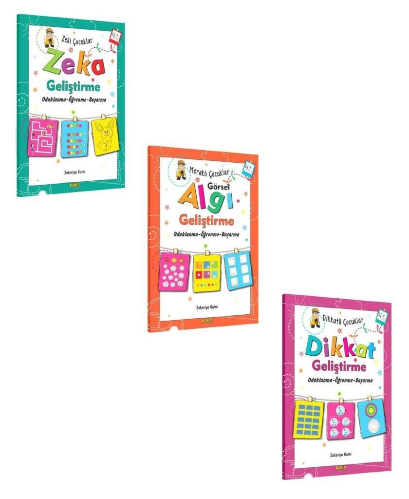 Kukla Zeka Geliştirme Dikkat Geliştirme Algı Geliştirme Seti 3 Kitap (4+ Yaş)