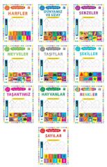 Kukla Çizgi Çizgi Etkinlik Çıkartmalı Aktiviteler Seti 10 Kitap