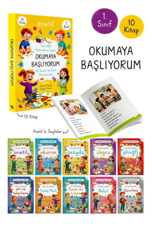 Bilgipark 1. Sınıf Okumaya Başlıyorum ANETİL 10 Kitap