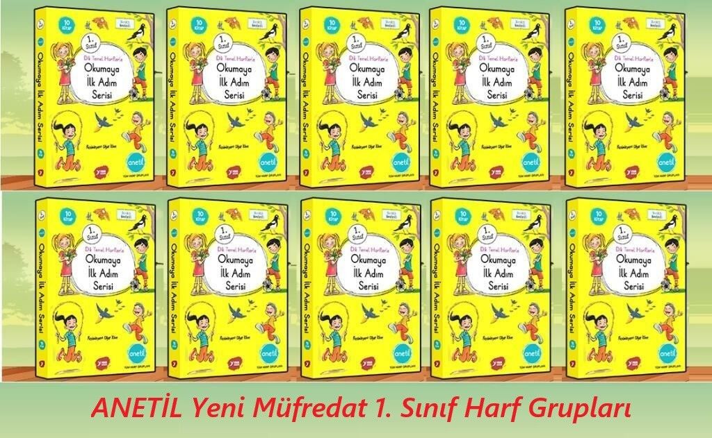 Yuva 1.Sınıf Dik Temel Harflerle Okumaya İlk Adım Serisi Anetil 10 Kitap (10 Set)