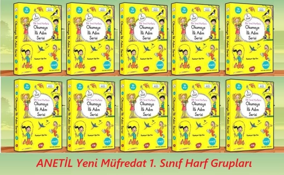 Yuva 1.Sınıf Dik Temel Harflerle Okumaya İlk Adım Serisi Anetil 10 Kitap (10 Set)