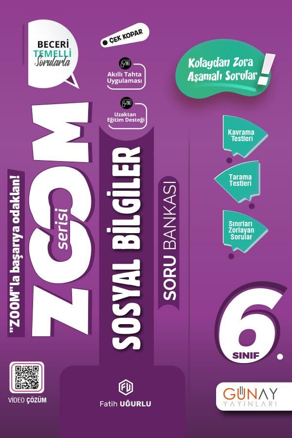 Günay 6. Sınıf Zoom Sosyal Bilgiler Soru Bankası