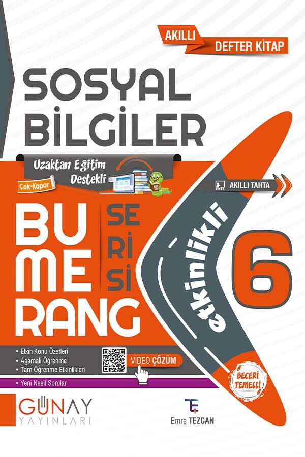 Günay 6. Sınıf Bumerang Sosyal Bilgiler Etkinlikli Akıllı Kitap