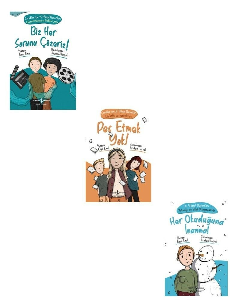Ezgi Emel Seti 3 Kitap (Her Okuduğuna İnanma + Pes Etmek Yok + Biz Her Sorunu Çözeriz Çocuklar)