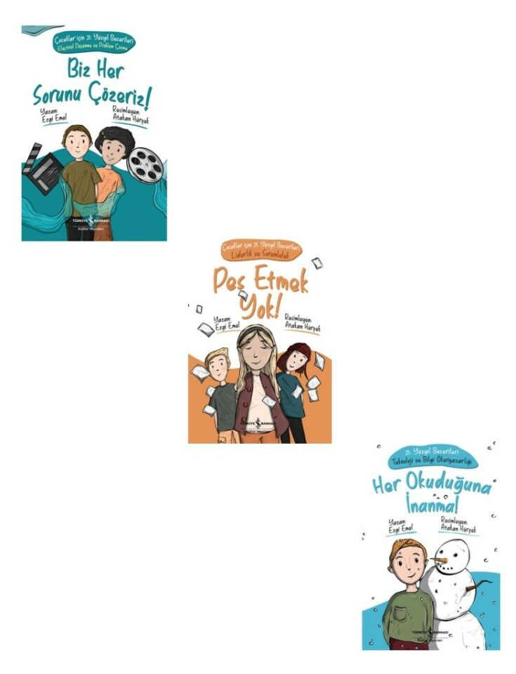 Ezgi Emel Seti 3 Kitap (Her Okuduğuna İnanma + Pes Etmek Yok + Biz Her Sorunu Çözeriz Çocuklar)