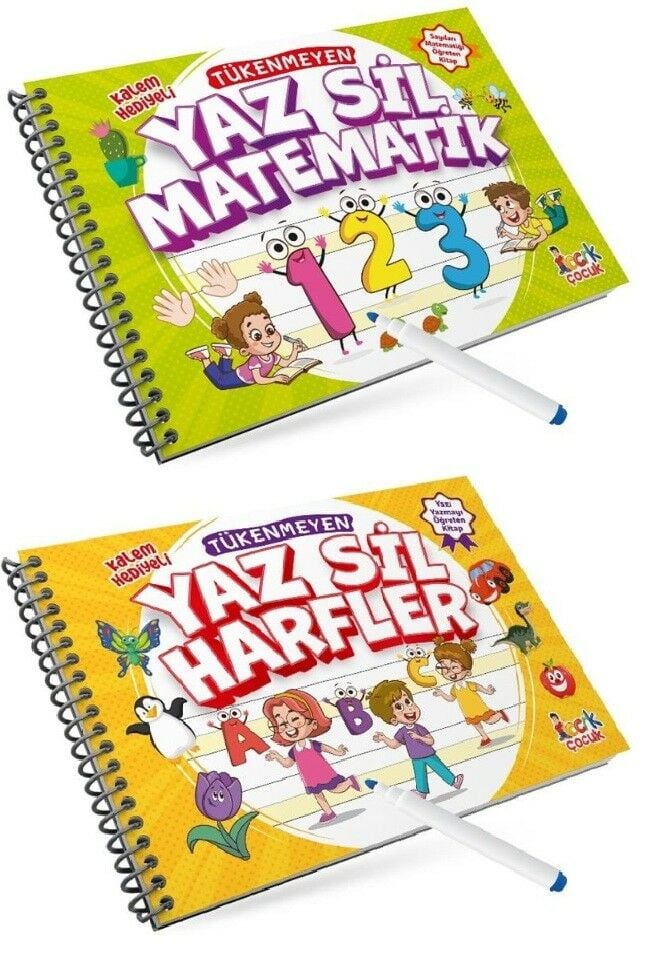 Tükenmeyen Yaz Sil Harfler + Matematik (2 Kitap)
