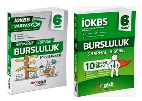 Gizli 6. Sınıf Tüm Dersler Bursluluk Soru Bankası + Bursluluk Deneme Sınavı (2 Kitap)