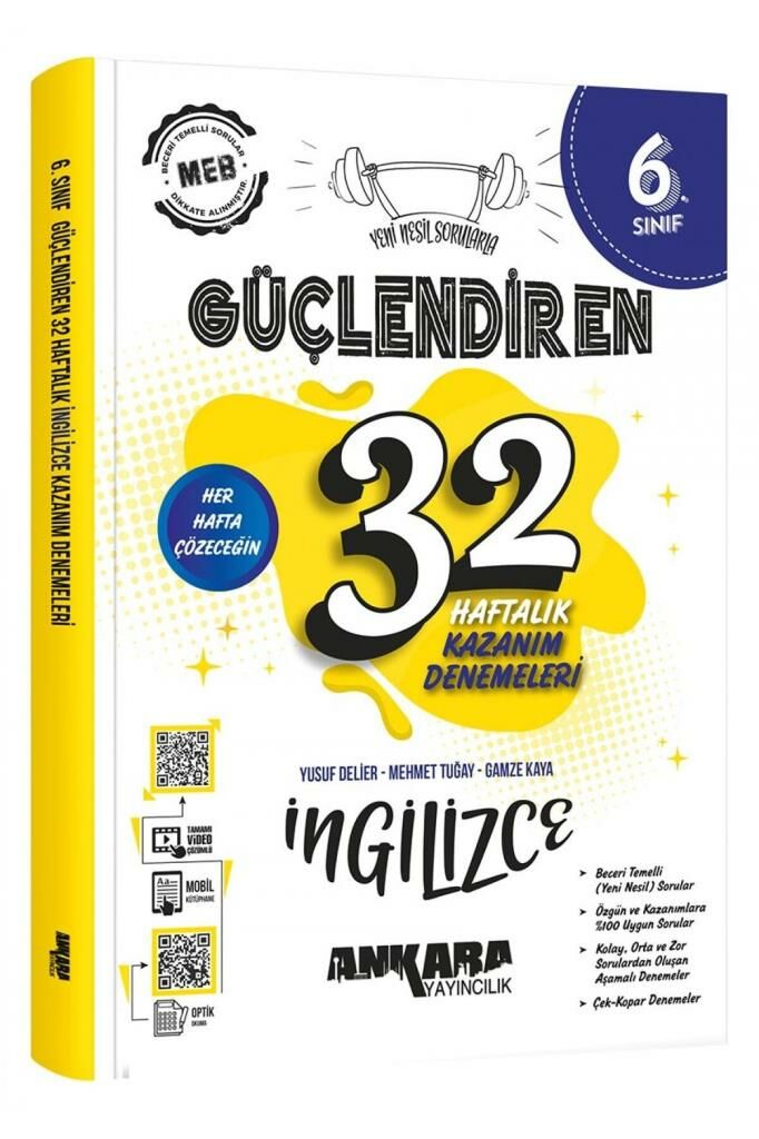 Ankara 6. Sınıf Güçlendiren 32 Haftalık İngilizce Kazanım Denemeleri