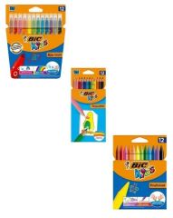 Bic 12 Renk Kuru Boya Pastel Boya Keçeli Boya Seti 3 lü