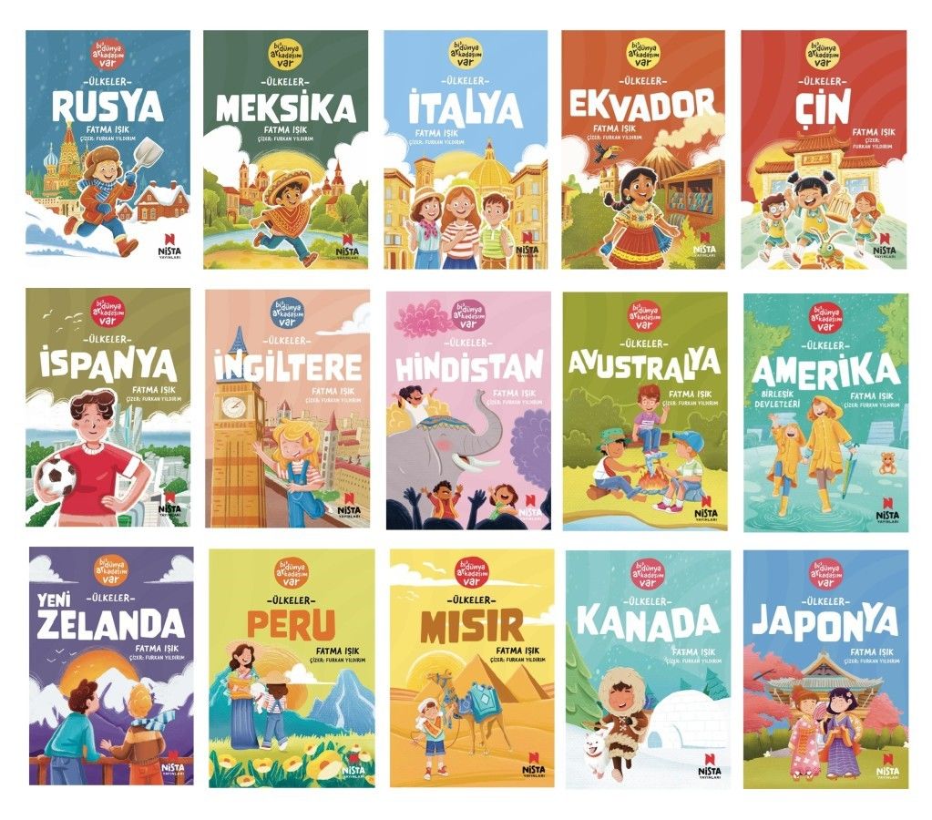 Fatma Işık Bi Dünya Arkadaşım Var Ülkelere Heyecanlı Yolculuk Seti (15 Kitap)