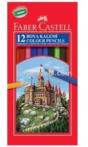 Faber Castell Karton Kuru Boya Kalemi 12 Renk Tam Boy