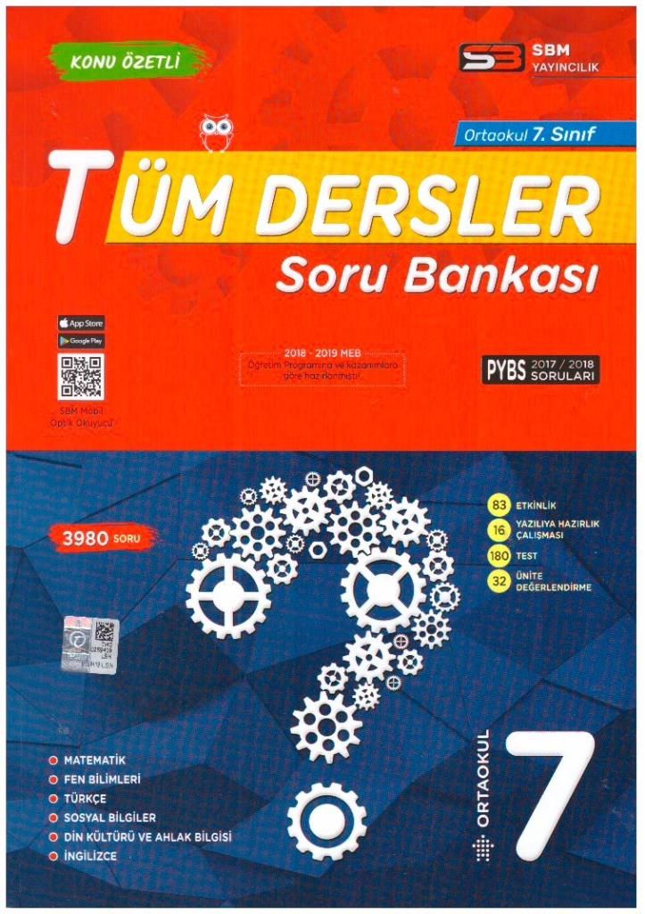 SBM Yayınları 7. Sınıf Tüm Dersler Soru Bankası