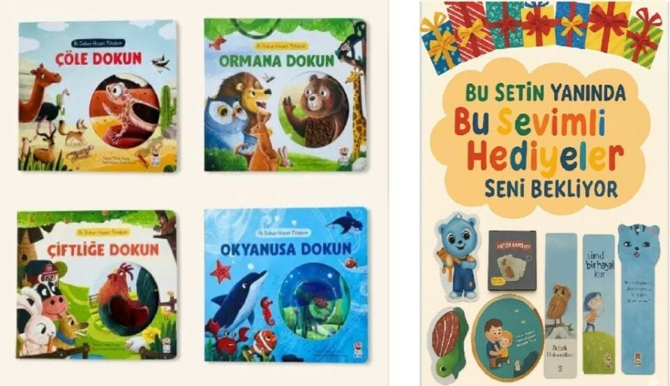 İlk Dokun Hisset Kitabım Seti 4 Kitap (Okyanusa Dokun + Çöle Dokun + Çiftliğe Dokun + Hisset Kitabım)