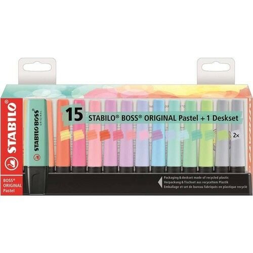 Stabilo Boss Original Deskset İşaretleme Kalemi Masa Seti 14+1 Pastel Renk