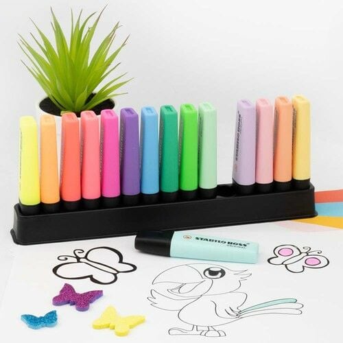 Stabilo Boss Original Deskset İşaretleme Kalemi Masa Seti 15 Renk (9 Fosforlu 6 Pastel)