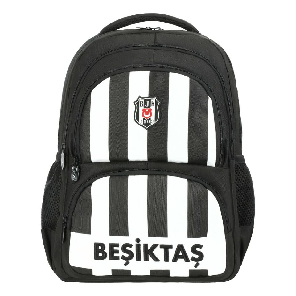 Beşiktaş Lisanslı Nakış Detaylı Çubuklu Okul Çantası