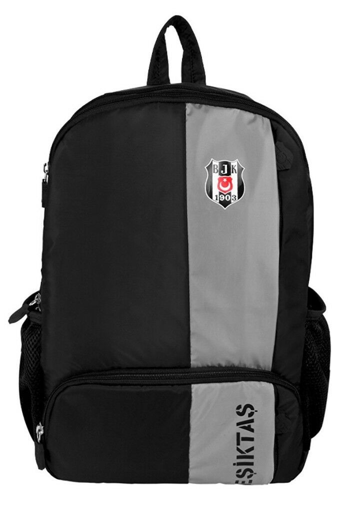 Beşiktaş Gri Şeritli Siyah Sırt Çantası