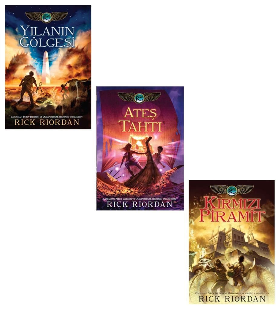 Rick Riordan Kane Günceleri Seti 3 Kitap (Ateş Tahtı + Kırmızı Piramit + Yılanın Gölgesi)