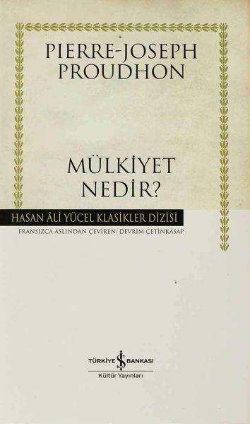 Mülkiyet Nedir(Ciltli) PIERRE-JOSEPH PROUDHON