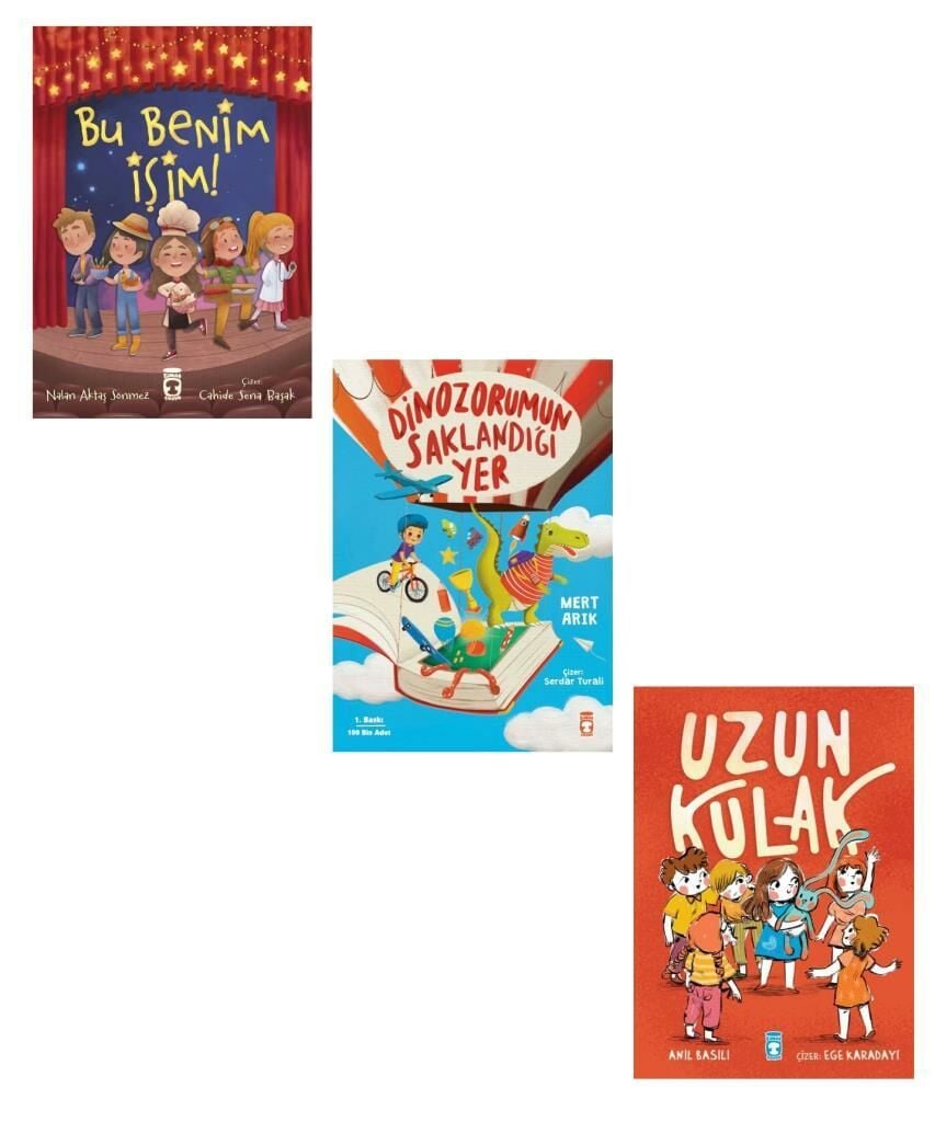 Timaş 1. ve 2. Sınıf Okuma Seti 3 Kitap (Bu Benim İşim + Uzun Kulak + Dinozorumun Saklandığı Yer)