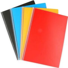 A4  96 Yaprak PP Kapak Spralli Kareli Defter (1Adet)