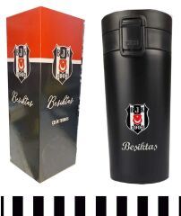 Beşiktaş Orjinal Lisanslı Çelik Termos Kilitli Mug 400 ml (Siyah)