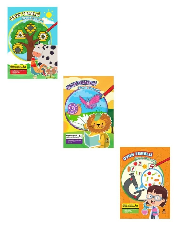 Oyun Temelli Okula Hazırlık Seti 3 Kitap (4+ Yaş)