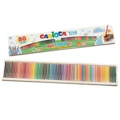 Tita Kuru Boya Kalemi Maxi Gökkuşağı Set 80li