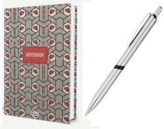 Bez Ciltli Kareli Defter Şapka + Mikro Tükenmez Kalem 2 li Set