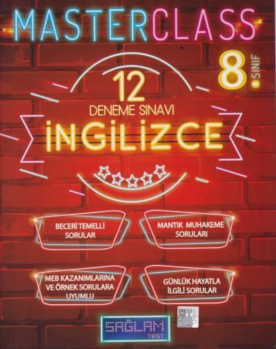Sağlam Test 8. Sınıf İngilizce MASTERCLASS 12 Deneme Sınavı