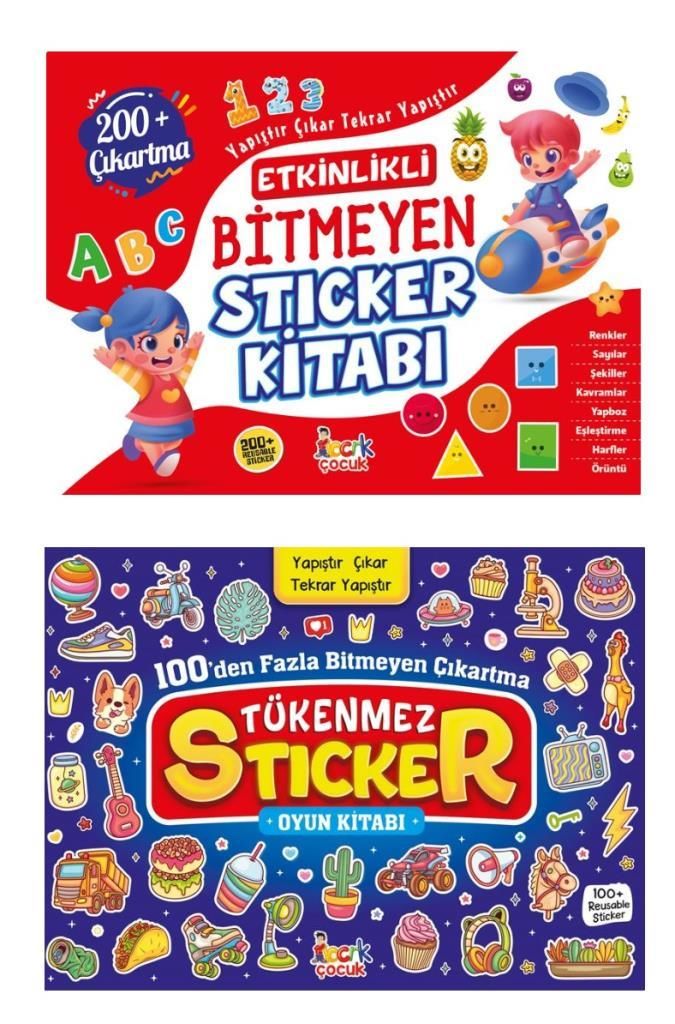 Bitmeyen Stıcker + Tükenmez Stıcker 2 Kitap (Etkinlikli 200 den fazla çıkartma)