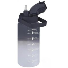 Vagonlife Siyah - Beyaz 1500ML Pipetli/Pipetsiz Kullanım Motivasyon Matarası