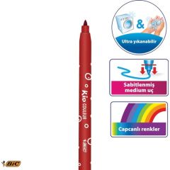 Bic Kids Couleur Yıkanabilir Keçeli Boya Kalemi 12 Renk