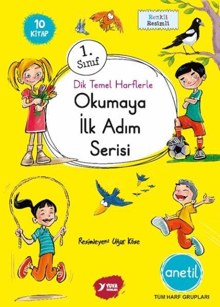 Anetil 1.Sınıf Dik Temel Harflerle Okumaya İlk Adım Serisi Anetil 10 Kitap