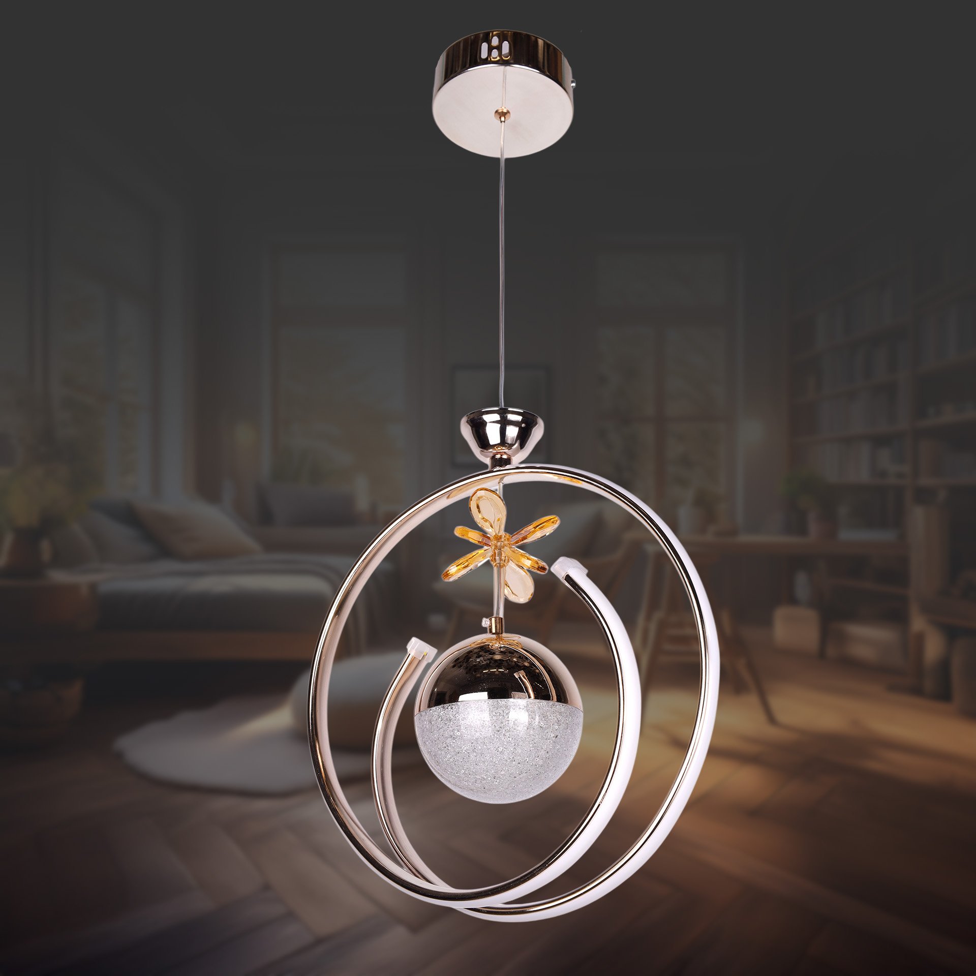 Mimoza Altın 3 Renk Led Avize