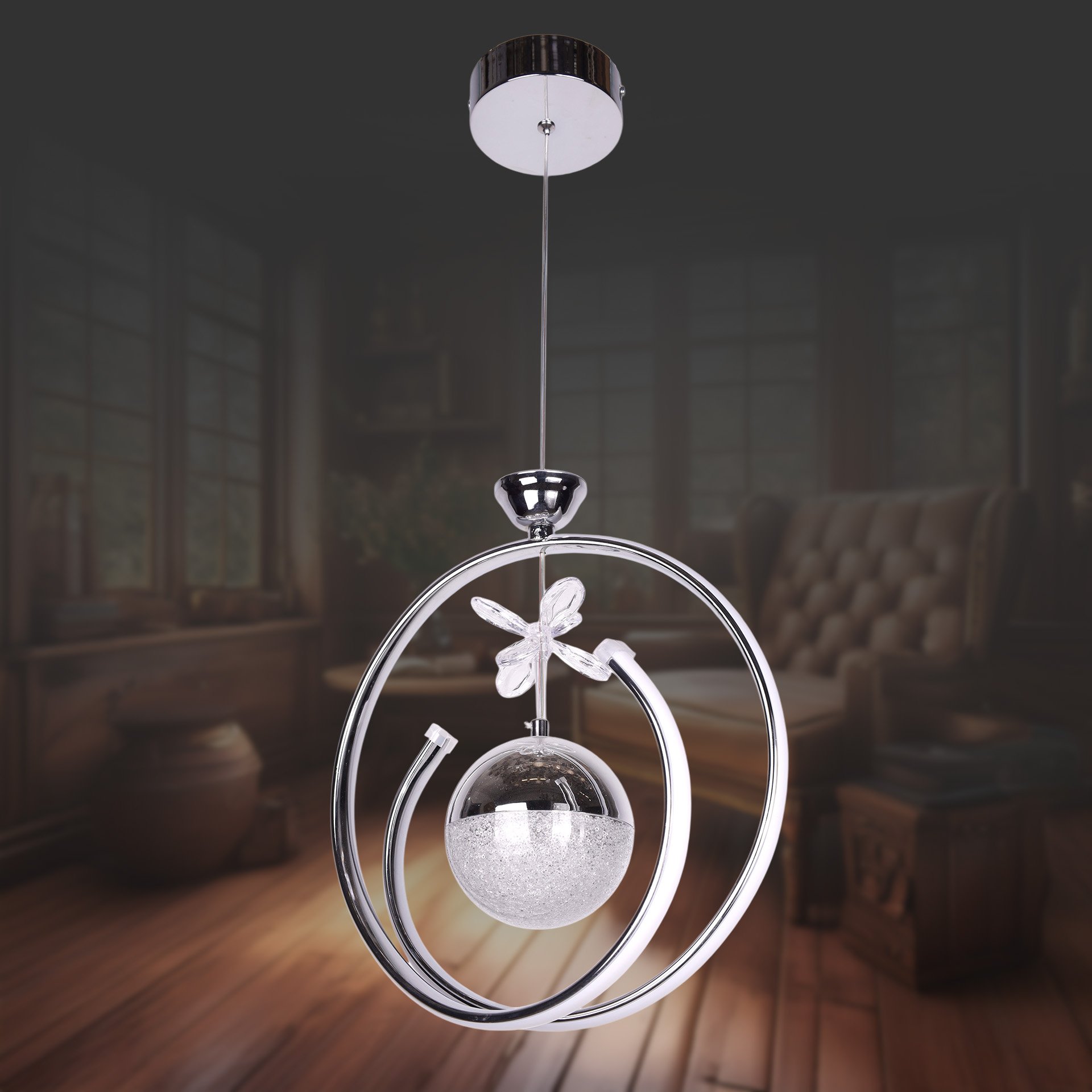 Mimoza Krom 3 Renk Led Avize