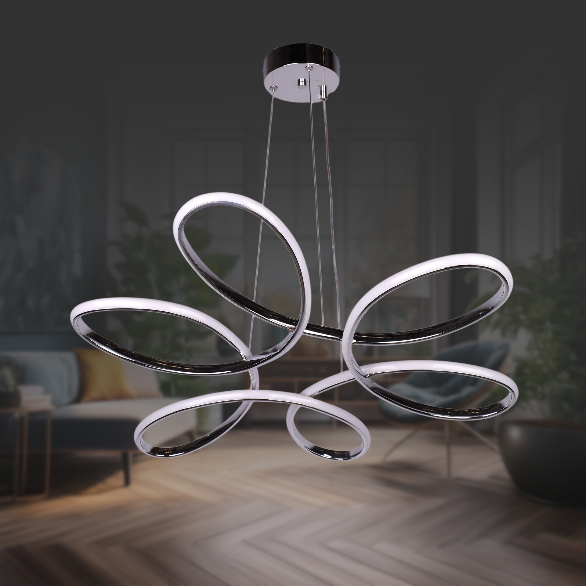 Papatya Krom Led Avize