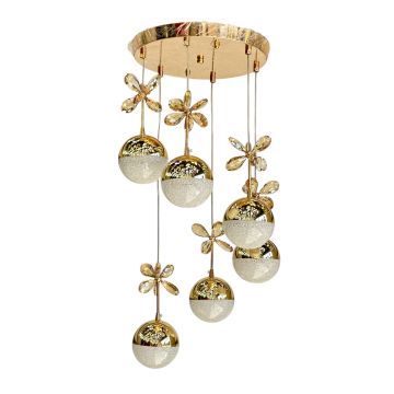 Şeker 6 LI Ledli Altın Sarkıt Avize