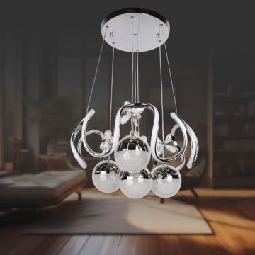 Yağmur Krom 4 Toplu Led Avize