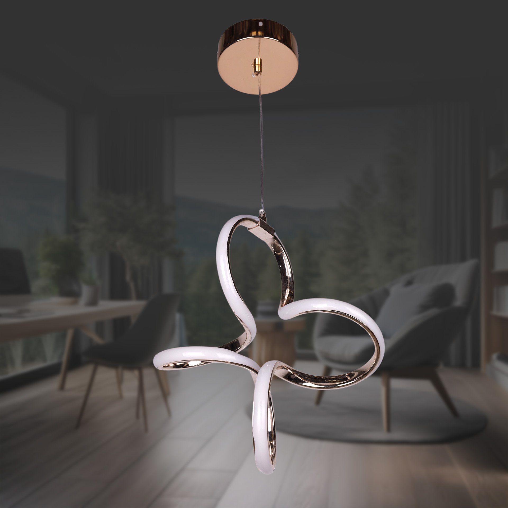 Yonca Altın Büyük Led Avize